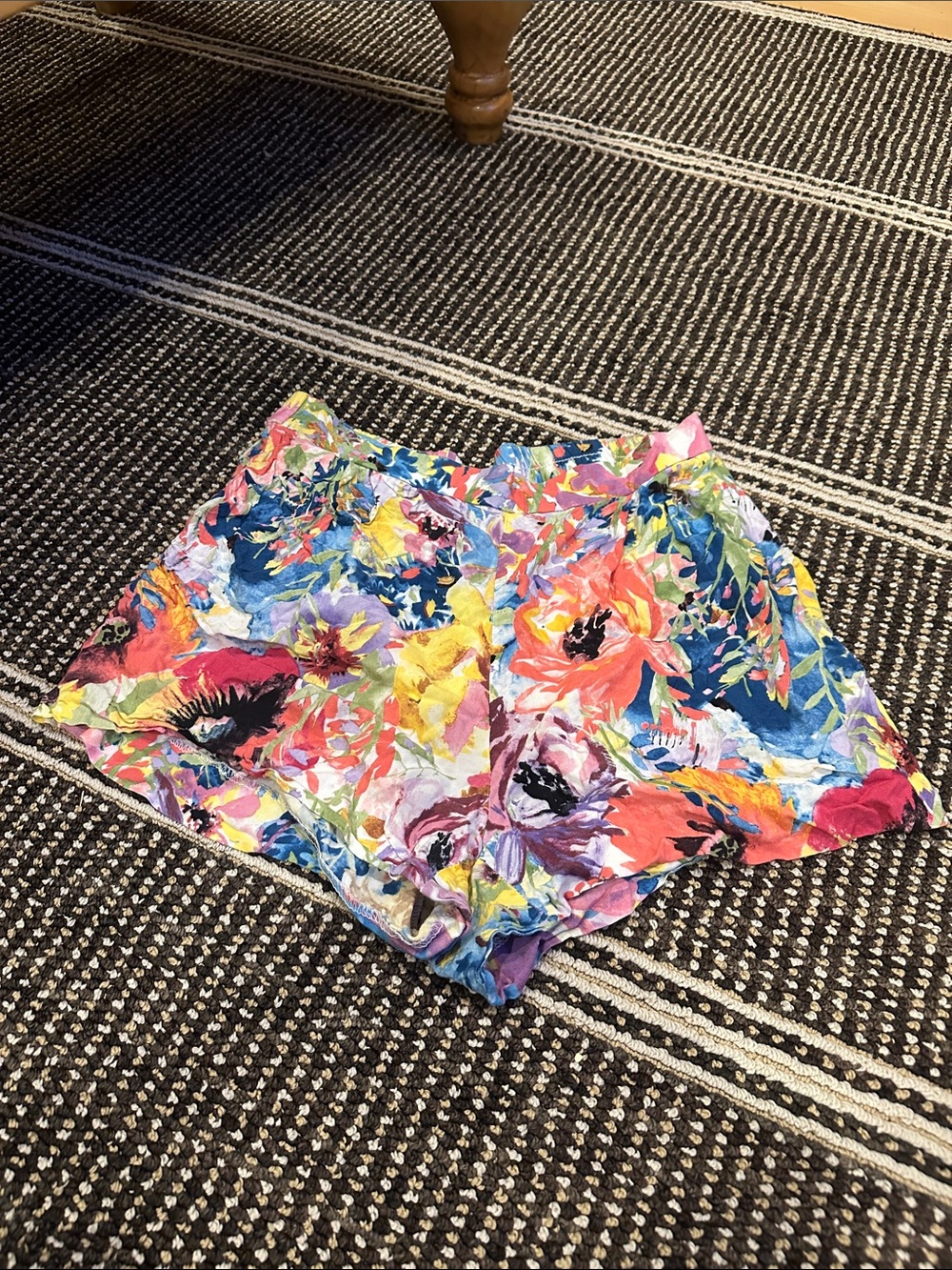 H&M Multicolor Floral Elastic Waist Shorts